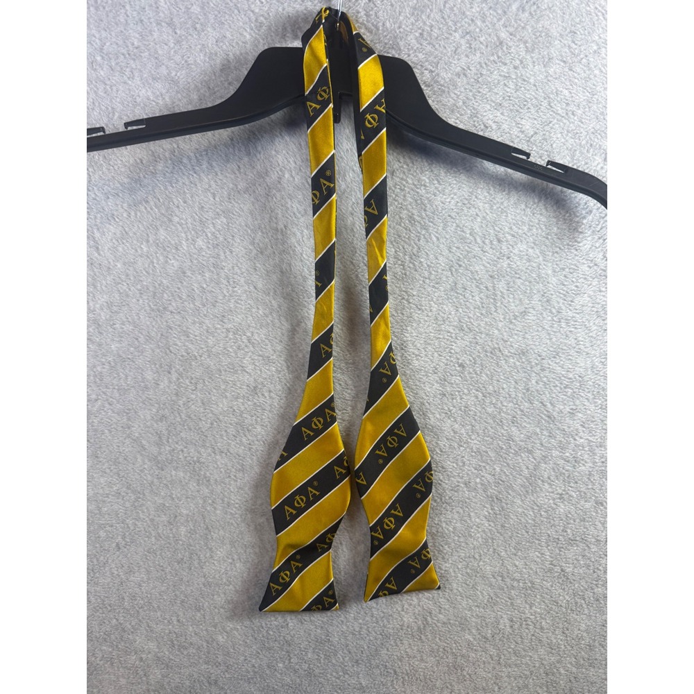 Alpha Phi Alpha AFA Fraternity Bow Tie Black Gold Striped Worldwide Origins